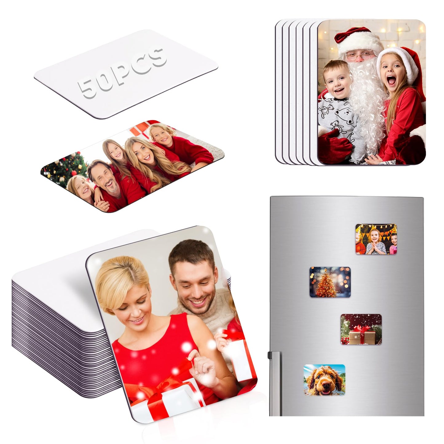 50 Pcs Sublimation Magnets Blank 2x3 Inch Personalized Fridge Refrigerator Magnets Blanks DIY Sublimation Refrigerator Magnet Bulk Soft Magnetic for Kitchen Decorative Fridge Magnets Blank Set