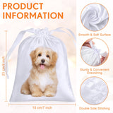 Cosblank 24 Pcs Sublimation Drawstring Bags Bulk 7x9 Inch Satin White Sublimation Gift Bags Reusable Heat Press Goodies Pouch for Christmas Party Favors Cosblank