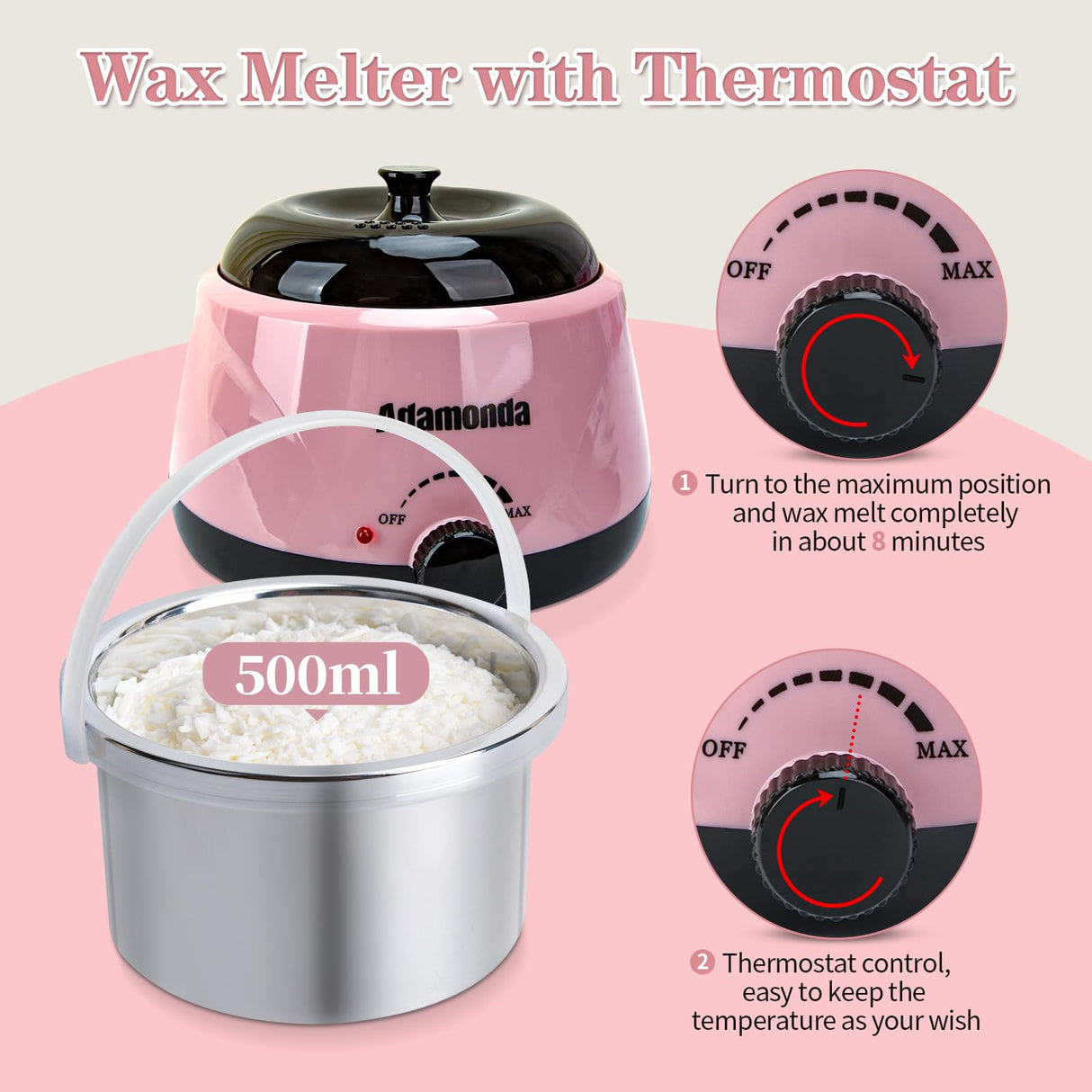 Adamonda Candle Making Kit Supplies for Adults Beginners with Wax Melter,2lbs Soy Wax Flakes Gloves Spoon Sticker Candle Wick,Natural Soy Waxs DIY Candle Making Kits for Starter Adamonda