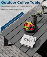 FOOWIN 7-Piece Patio Furniture Set, HDPE All-Weather Outdoor Conversation Set with Thick Cushions, Sectional Patio Sofa Furniture for Deck, Porch, Lawn, Garden, Grey Frame & White Cushion FOOWIN