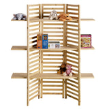 SSWBasics 3-Panel Wood Display With 3 Shelves - Unit Can Be Stained Or Painted - Great for a Wide Range of Merchandise from Housewares, Clothing and Beverages - Natural Pine SSWBasics