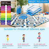 FDW Kids Study School Adjustable Height Table with Storage Blue FDW