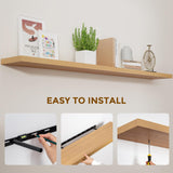 Oak Floating Shelves 72 Inch Long, 9.3" Deep Shelves Wall Mounted, 72"x9.3" Fireplace Mantel, Deep Storage Shelves for Home & Office, Rustic Large TV Stand - 9.3" D x 72" W x 1.5" H, 1 Pack Fun Memories