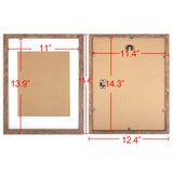 TOFOREVO 11x14 Picture Frames Set of 6 Rustic Wood Grain Photo Frame for Gallery Wall Mounting TOFOREVO