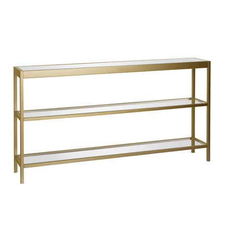Henn&Hart 55" Wide Rectangular Console Table in Brass, Entryway Table, Accent Table for Living Room, Hallway Henn&Hart