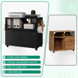 Letaya Mobile 2 Drawer File Cabinet with Lock, Metal Lateral Printer Stand Filing Storage Cabinets with Shelves for Home Office-A4/F4/Letter (Black) Letaya