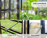 AMERLIFE 14x9.5x9 FT Hybrid Polycarbonate Greenhouse Quick Connector Fast Assembly, Swing 2 Doors Clear Panels, Walk-in Large Aluminum Greenhouse Winter Greenhouse for Outdoors, Black AMERLIFE