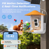 FOVAL Bird Feeder with Camera, Smart Bird Feeder Camera with AI Identify Bird Species, Auto Capture Bird Videos & AI Motion Detection, 5W Solar FOVAL