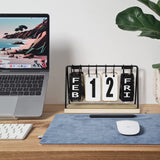 Wooden Desk Calendar, Perpetual Flip Calendar with Large Display, Daily Desktop Calendar Rustic Farmhouse Desk Accessories for Home Office Decor EruiYin