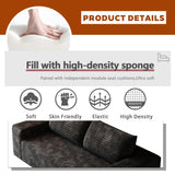 63" Cloud Loveseat Sofa - Boneless Deep Seat 2-Seater, No Assembly Foam Floor Couch, Plush Corduroy Fabric, Modern Living Room Sofa for Small Space Apartment, Bedroom, Office (Black, 63") Klwenas Maec