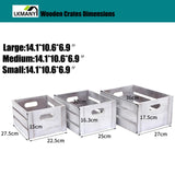 LKMANY Decorative Wood Crates Nesting Crates Storage Container,Rustic Wooden Crates for Storage, Display, Decor, Boxes-Nature Rustic White Set of 3 LKMANY