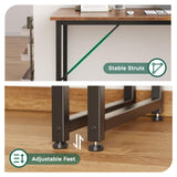 Huuger Computer Desk, 48 Inch Office Desk, Gaming Desk with Storage, Writing Desk Work Desk for Home Office, Study, Modern Simple Desk, Large Legroom, Metal Frame, Rustic Brown Huuger