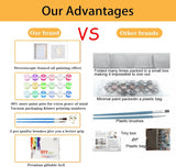 Framed Paint by Numbers Kit for Adults Beginners & Kids Ages 8-12, Sun and Moon Acrylic Easy Paint by Number with Frame, Watercolor Painting by Number Kits on Canvas Framed (8 * 8 Inch, without Easel) Axquilon