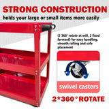 YATOINTO Updated Rolling Tool Cart 330LBS Metal 3 Tier Rolling Cart Carts with Wheels Heavy Duty Utility Carts, Ergonomic Handle Rolling Mechanic Tool Cart Storage Organizer for Warehouse Garage YATOINTO