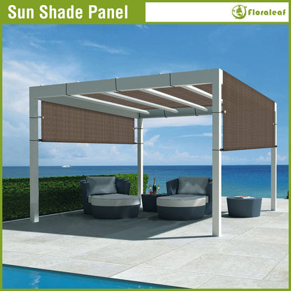 FLORALEAF 10'×12' Pergola Shade Cover Universal Replacement Canopy for Patio Porch Backyard Gazebo Outdoor with Grommets Weighted Rods