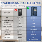 Portable Steam Sauna, Sauna Box for Home, Personal Sauna Tent with 3 L Steamer, 149°F, 9 Levels, Folding Chair, UV Atomization, Cycling Timer,72''X36''X36'' Sunakie