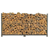 Woodhaven 8 Foot 1/2 Cord Firewood Log Rack With No Cover - Made In USA - Outdoor Use Lifetime Structural Warranty - Black Texture Powder Coat Finish - Made With Heavy Duty Steel (No Cover) Woodhaven