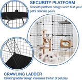 Large Cat Cage,4-Tier Catio Outdoor Cat Enclosure,DIY Cat Kennel,Cat Cages Indoor and Outdoor for 1-3 Cats MEXMIODY