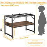 METYERRY Modern 20 Gallon Long Fish Tank Stand for Home Office, 2-Tier Aquarium Stand with Shelf for Storage, Fish Tank Table 30" x 12" x 20.5", Ideal for Breeder Tanks,and Reptile Terrariums, Rustic Brown METYERRY