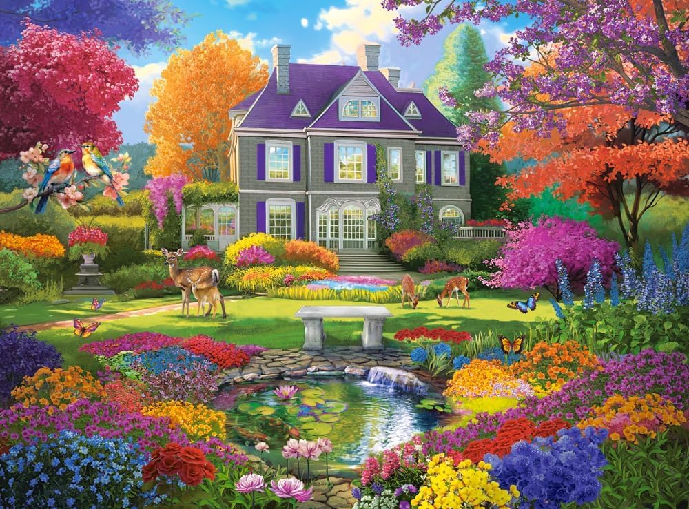 CASTORLAND 3000 Piece Jigsaw Puzzles, Garden of Dreams, Idyllic Paradise, Colorful Puzzles, Adult Puzzle, Castorland C-300655-2 Castorland