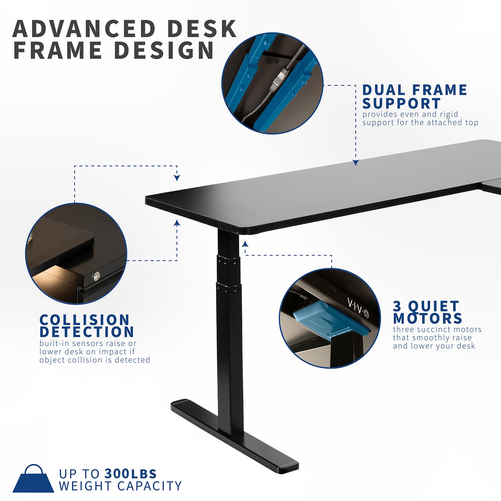 VIVO Dual Motor Electric Desk - Thumbnail 4