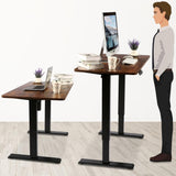 Legooin Standing Desk, 48'' X 24'' Adjustable Height Desk, Ergonomic Home Office Sit to Stand Desk, 27''-46'' Lifting Range Stand Up Desk with Double Hooks(Brown) Legooin