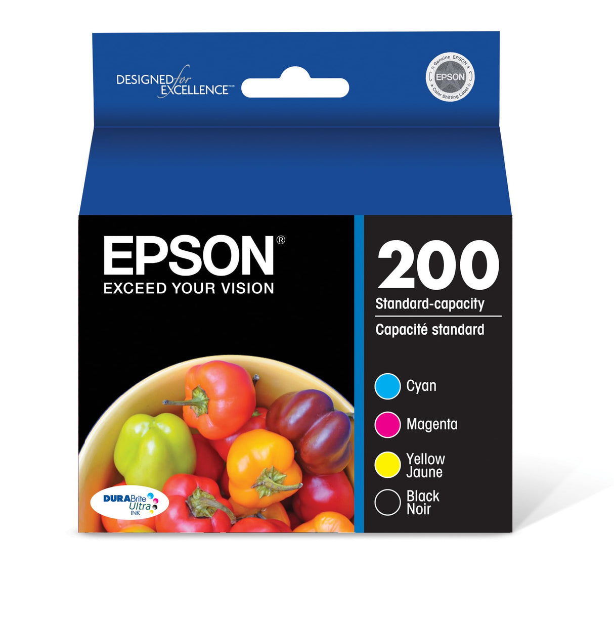 EPSON 200 DURABrite Ultra Ink Standard Capacity Black & Color Cartridge Combo Pack (T200120-BCS) Works with WorkForce WF-2520, WF-2530, WF-2540, Expression XP-200, XP-300, XP-310, XP-400, XP-410 Epson