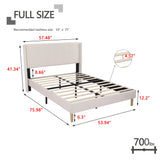 Zoophyter Upholstered Platform Bed Frame Full Size with Headboard,Strong Wooden Slats Support No Box Spring Needed Easy Assembly Beige Velvet Zoophyter