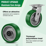FOVERSWIVE 6"x2" Industrial Casters- Heavy Duty Casters,Polyurethane on Aluminum Casters - Loading Capacity up to 1400LB.Use for Platform Truck,Workbench,Lift Tables(1 Swivel) FOVERSWIVE