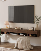 Floating Nightstand, Small Modern Floating Nightstand with Drawer, Floating Shelves for Bedroom, Bathroom (Brown Walnut) Aienvey