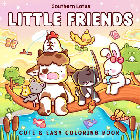 Little Friends: Coloring Book for Adults and Teens Featuring Fuzzy Animal Characters and Cute Besties in Cozy Moments and Daily Adventures for Relaxation (Cute & Easy Coloring) WoodArtSupply