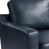 Serta Triton 78" Sofa, Transitional Modern, Dreamcoil Comfort, Metal Legs, Vegan Leather, Navy Blue Serta