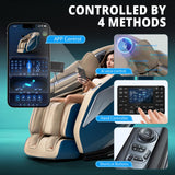 HealthRelife 4D Massage Chair Full Body Zero Gravity Recliner - 55“ SL-Track,15 Auto Modes,11 Massage Technique,40 Airbags Massage,with Yoga Stretch,APP Control,Shiatsu Foot Massage(DarkBlue) HealthRelife