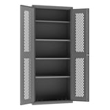 Durham Heavy Duty Welded 14 Gauge Steel Ventilated Cabinet, EMDC-361884-95, 900 lbs Capacity, 18" Length x 36" Width x 84" Height, 4 Shelves Durham