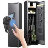 ZIWJHK 5 Gun Safe for Rifles and 3 Pistols Quick Access Biometric Gun Safe No Assembly Required Larage Gun Cabinet Tall Liberty Gun Safe with Adjustable Shelves Gun Locker Adjustable & Alarm ZIWJHK