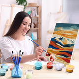 JOOZ 4 Pack Framed Paint by Numbers Kit for Adults, Mountain Sunset Paint by Number with Easel, Forest Lake Adult Paint by Number Kits on Canvas, Landscape Oil Painting Kit for Home Decor 8x12 Inch JOOZ