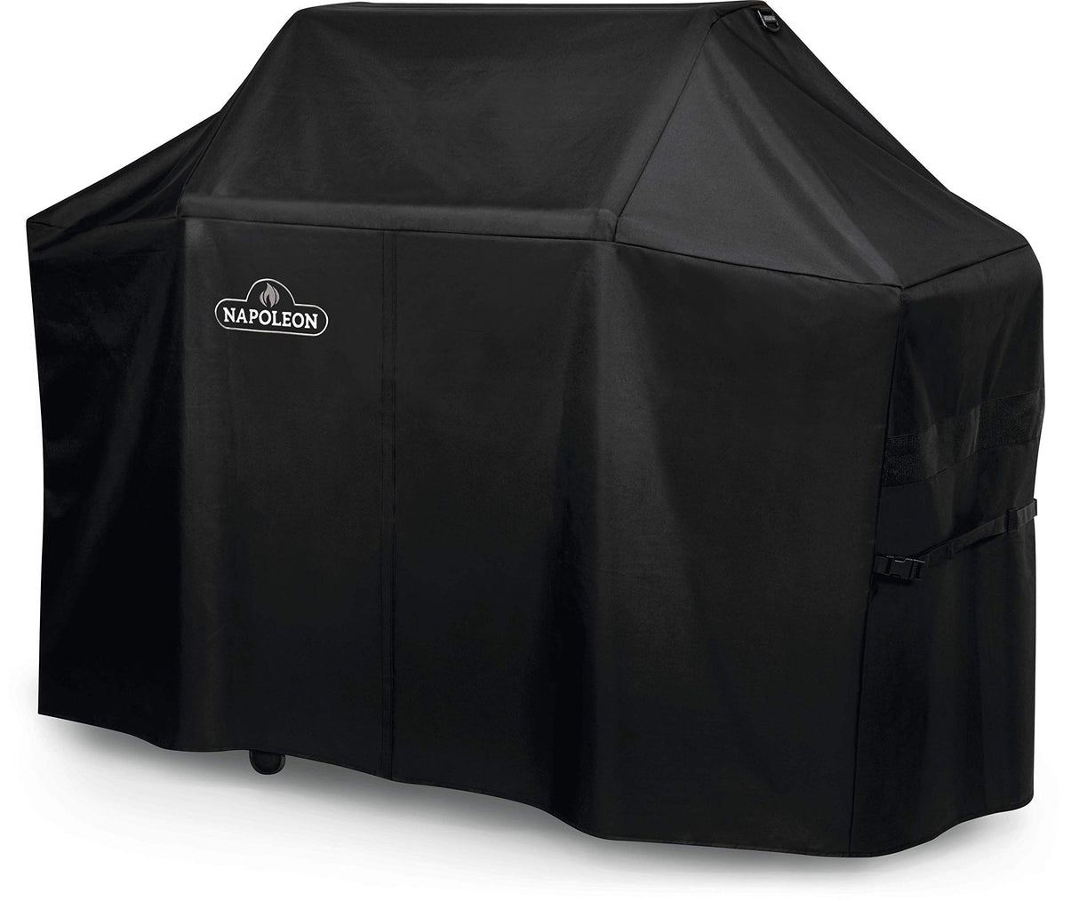 Napoleon BBQ Grill Cover for Prestige PRO 500 and Prestige 500 - Black BBQ Cover, Water Resistant, UV Protected, Air Vents, Velcro Closure, Hanging Loops, Adjustable Buckled Straps To Secure Cover Napoleon