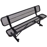 Sunnibety 6 Feet Heavy Duty Metal Park Bench for Outside, Outdoor Bench with Backrest & Portable Frame, Commercial Benches for Shopping Malls, Stores, Parks, Patios, Decks, Black Sunnibety