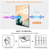 8 Pack Art Acoustic Panels Soundproof Wall Panels, Decorative Sound Dampening Panels Self Adhesive Sound Absorbing Panels for Home Office Gaming Room, 48X32Inches KIOSSUT