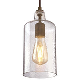 Westinghouse 6371300, Barnwood Finish with Clear Textured Glass Carmen One-Light Indoor Mini Pendant, Size Westinghouse