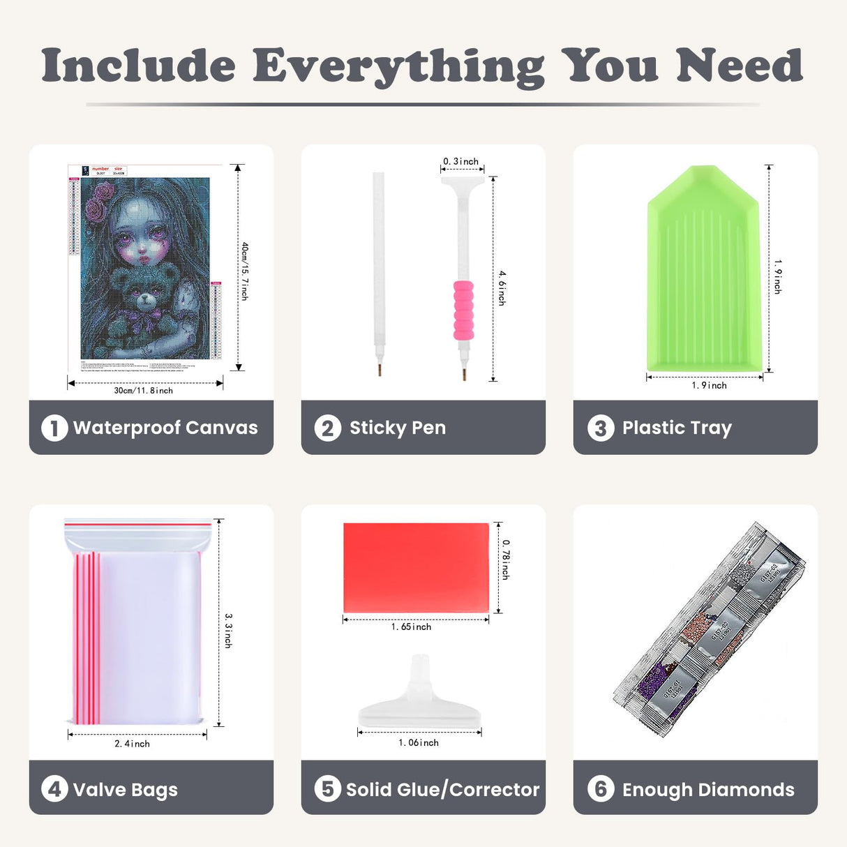 SENQAO Gothic Diamond Painting Kits for Adults, 5D Diamond Art Kits for Beginners, DIY Bear Horror Doll Round Full Diamond Gemstone Art Rhinestone Painting for Wall Decor 12X16 inch SENQAO