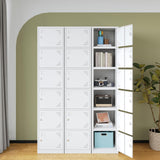 MIIIKO Office Storage Locker with Keys, 6 Doors Employee Lockers White, Large Metal Locker for School, Locker Room, Gym, Breakroom and Mudroom MIIIKO