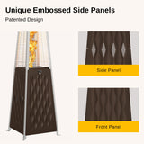 EAST OAK Pyramid Patio Heater, 48,000 BTU Outdoor Patio Heater, Quartz Glass Tube Propane Heater, Triple Protection System, With Wheels, Outdoor Heater for Commercial & Residential, Brown EAST OAK