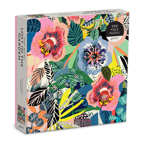 Galison Kitty McCall Lost in The Garden 500 Piece Puzzle from Galison - 20" x 20" Jigsaw Puzzle, Bright Botanical Artwork, Fun and Challenging Activity for Adults, Makes a Great Gift! Galison