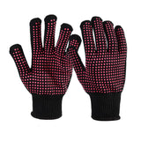 YANTAISIYU ‌2-Pack Heat-Resistant Gloves with Silicone Bumps Heat Blocking Gloves for Curling Hair Styling YANTAISIYU