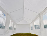 GOJOOASIS Wedding Party Tent 10x30 White Outdoor Canopy Tent Outdoor Gazebo (10' x 30' with 5 Walls) GOJOOASIS