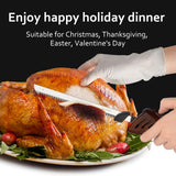 MOVNO Electric Knife for meat slicing, Carving Turkey, Bread, Poultry, Fillet, Crafting Foam and More, 2 Reciprocating Serrated Stainless Steel Blades, Ergonomic Handle, 60 inch Cord MOVNO