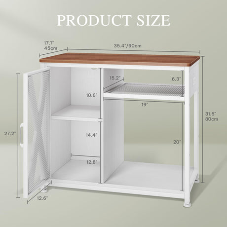 YITAHOME Fish Tank Stand with Power Outlets & LED Light, 40-50 Gallon Metal Aquarium Stand with Cabinet for Fish Tank Accessories Storage for Turtle Tank, Reptile Terrarium, 660LBS Capacity, White YITAHOME