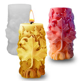 Japleed Maple Leaf Embossed Candle Molds, Autumn Leaves Pillar Candle Silicone Molds, 3D Fall Molds for Soap Wax Epoxy Resin, Fondant Chocolate Cake Dessert Decoration Molds DIY Supplies japleed