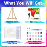 xcemhil Flower Paint by Numbers for Adults with Frame, Paint by Numbers Kit for Adults Beach, Framed Paint by Numbers Kit on Canvas for Gift Home Wall Decor 10x10 Inch xcemhil